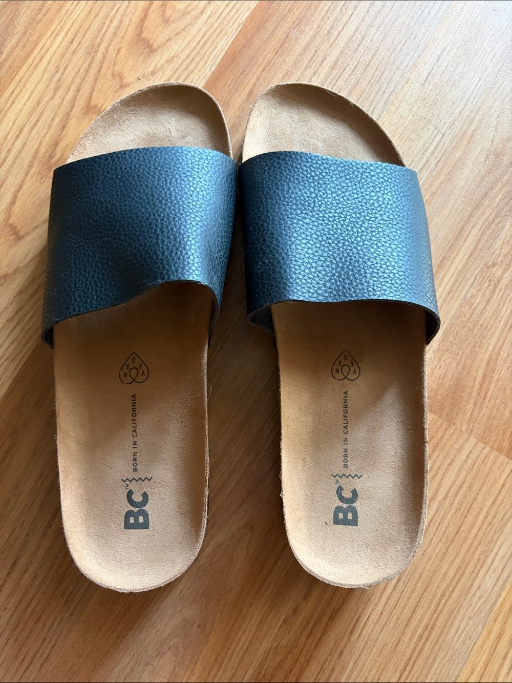 Bc Footwear Black Slide Sandals with Wide Strap